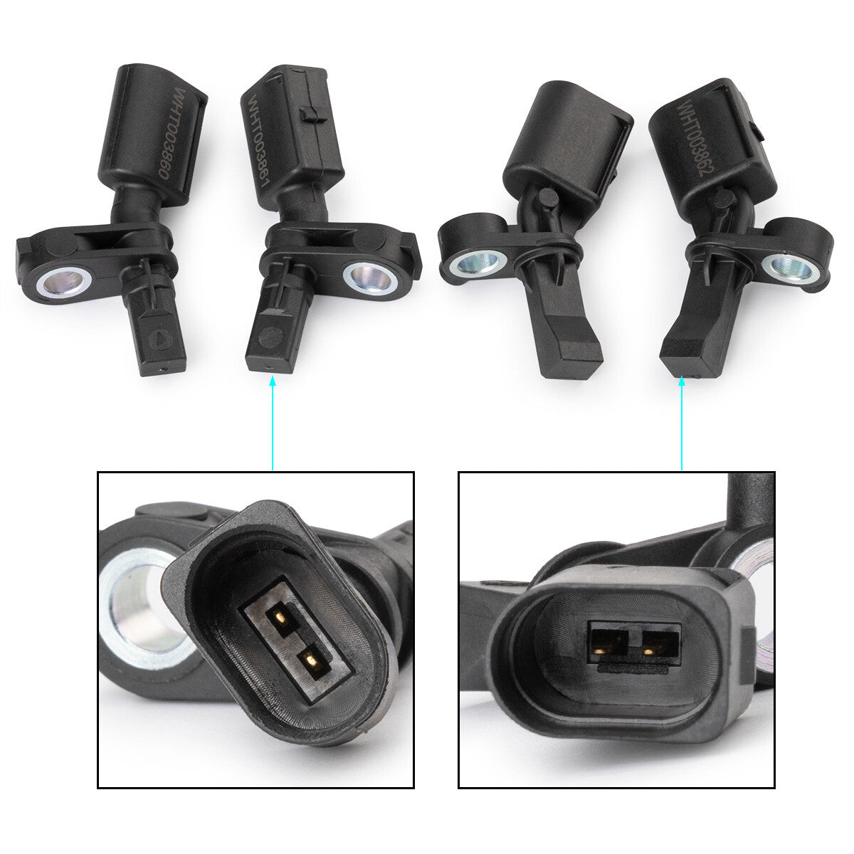 4-piece pack of wheel speed sensors suitable for Volkswagen and for Audi ABS: WHT003860, WHT003861, WHT003862, WHT003863