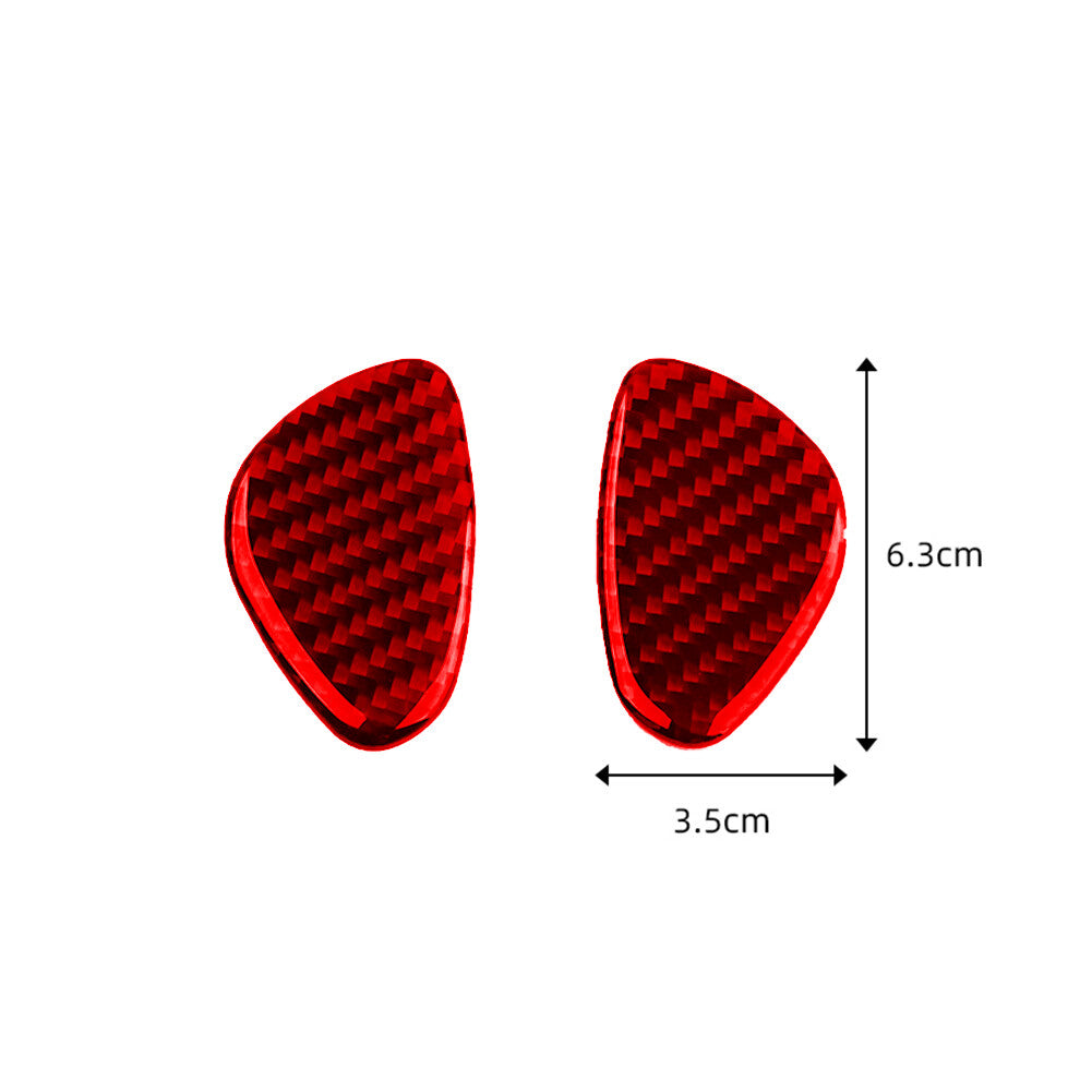 2Pcs Red Carbon Fiber Gear Shift Knob Cover Trim for Chevrolet for Cruze 2009-2015