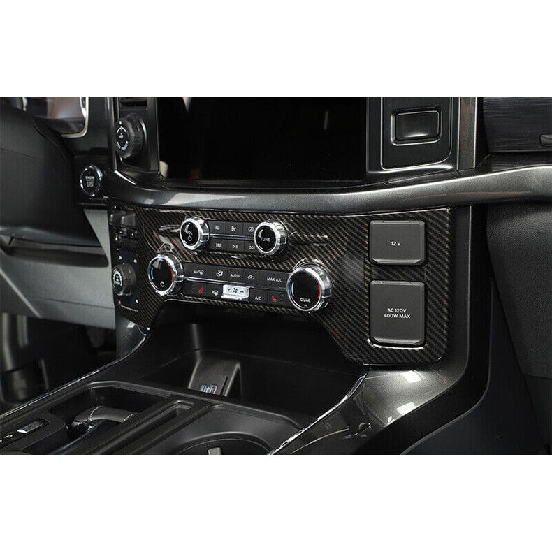 for Ford F150 2021-2023 Carbon Fiber Air Conditioning Switch Panel Cover Trim 1x