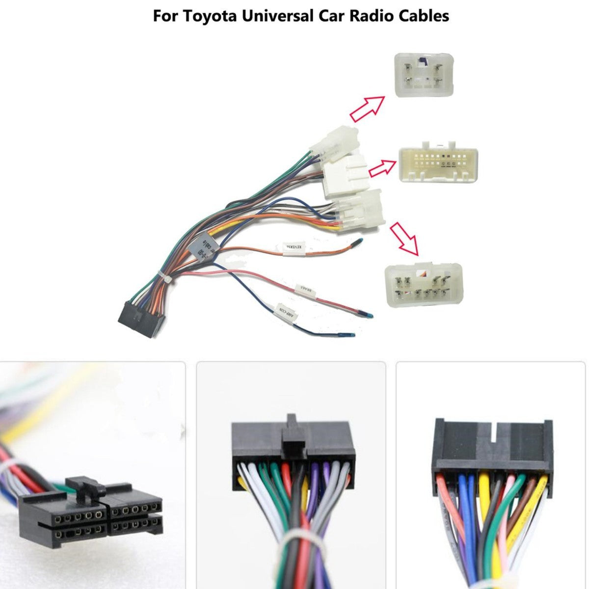 Android Stereo Navi DVD Player 20 Pin Wire Harness Connector Adapter for Toyota