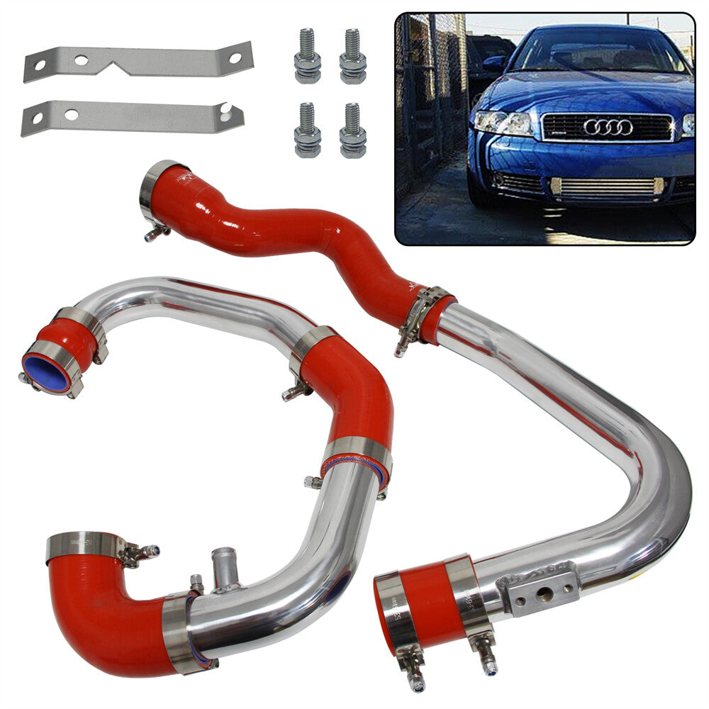 Red Intercooler Piping PIPE Kit for 02-06 for Audi A4 1.8T Turbo B6 Quattro Aluminum