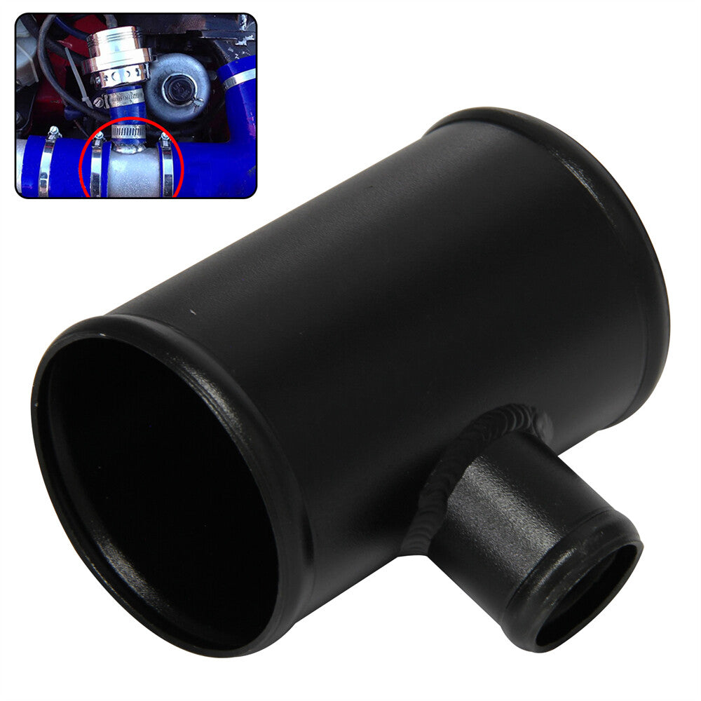 3 76mm Blow Off Valve Adapter Aluminum T-Pipe Shape Tube For 35mm ID BOV Black