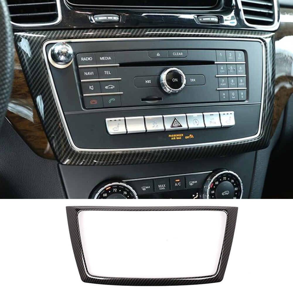 Carbon Fiber ABS Central Control CD Panel Cover for Benz GL GLE GLS ML 2013-2019