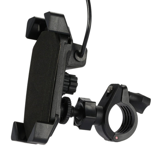 Motorcycle Phone Base USB Charger Mount Telescopic Handlebar Rotation Holder Kit