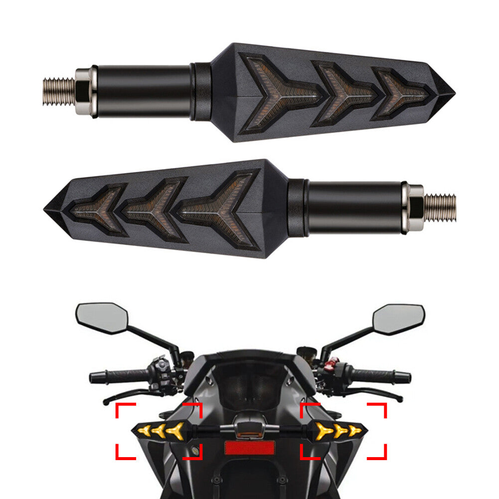 Sequential LED Turn Signal Amber Blinker Light Tail Brake Lamp Yellow+Yellow