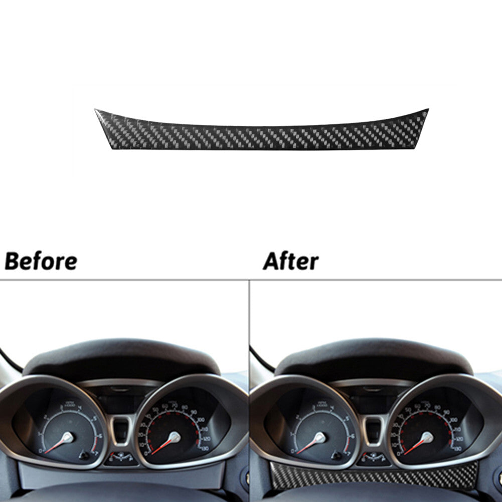 Carbon Fiber Inner Below Speedometer Strip Cover Trim for Ford Fiesta 2011-2015