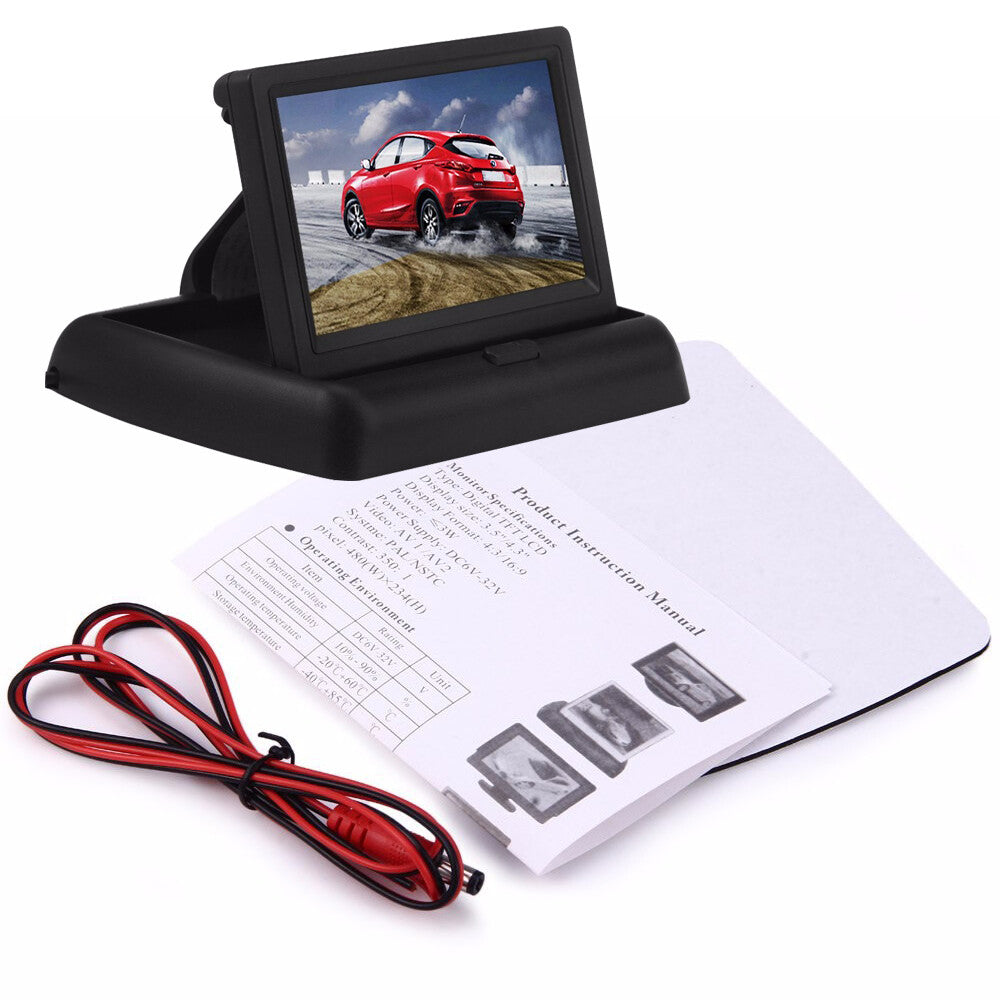 Car Reversing Parking Foldable 4.3 Digital LCD Color Monitor Display NTSC/PAL