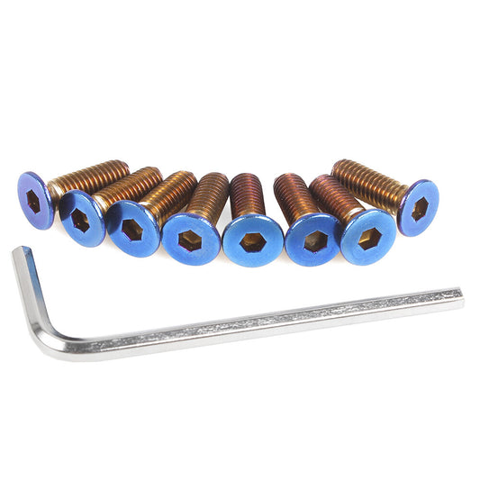 Steering Wheel Screw Kit countersunk Head 6 piece Burnt Blue Fits Most Brand