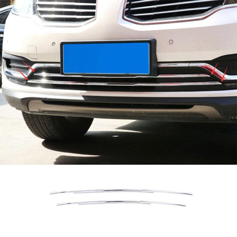 Fit for Lincoln MKX 2016-2018 Cover Trim Front Grille Grill Strips ABS Chrome
