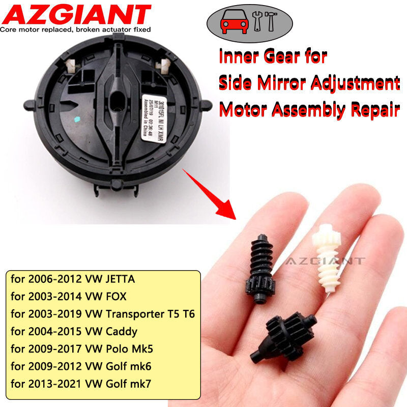 Side mirror adjustment motor gears are compatible with for Volkswagen for Jetta 2006-2012 and Fox 2003-2014.