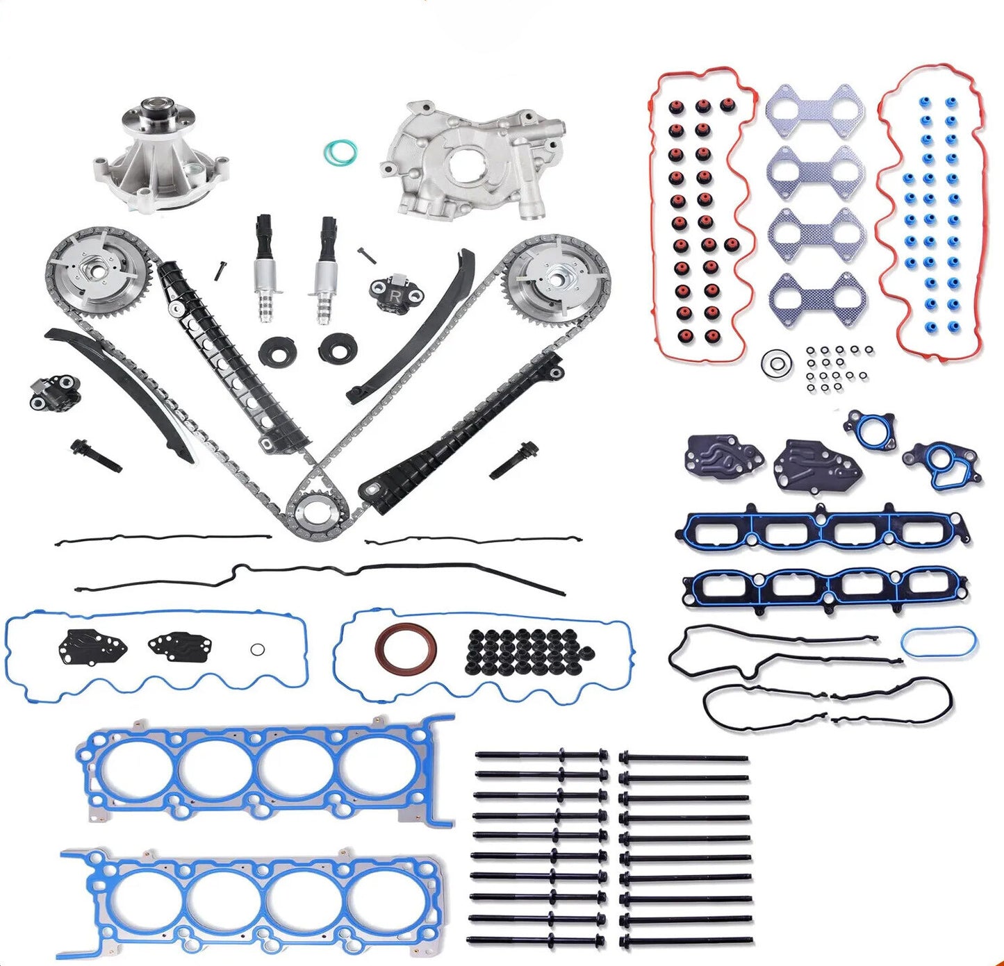 Timing Chain Kit Head Gasket Bolts for 5.4L for Ford Expedition F150 F250 F350 04-06