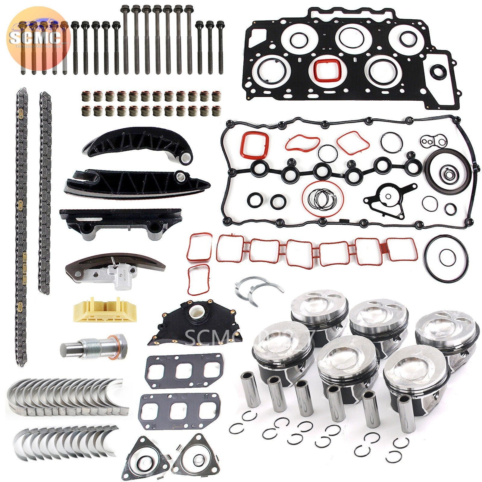 Engine Reconstruction Overhaul Piston Timing Chain Kit for VW Phaeton for AUDI 3.6L