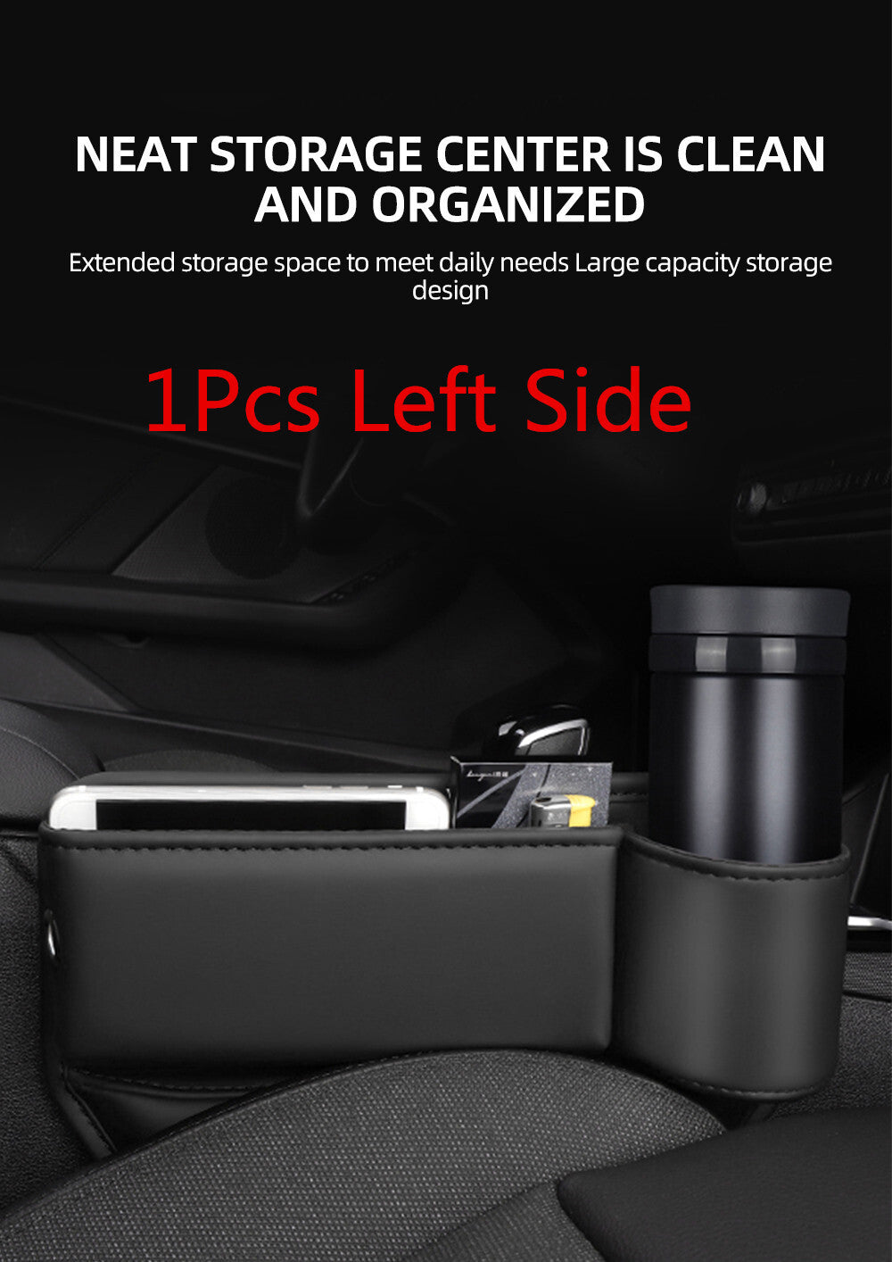 1x Car Van for Seat Gap Catcher Filler Storage Box Pocket Organizer Holder Decor
