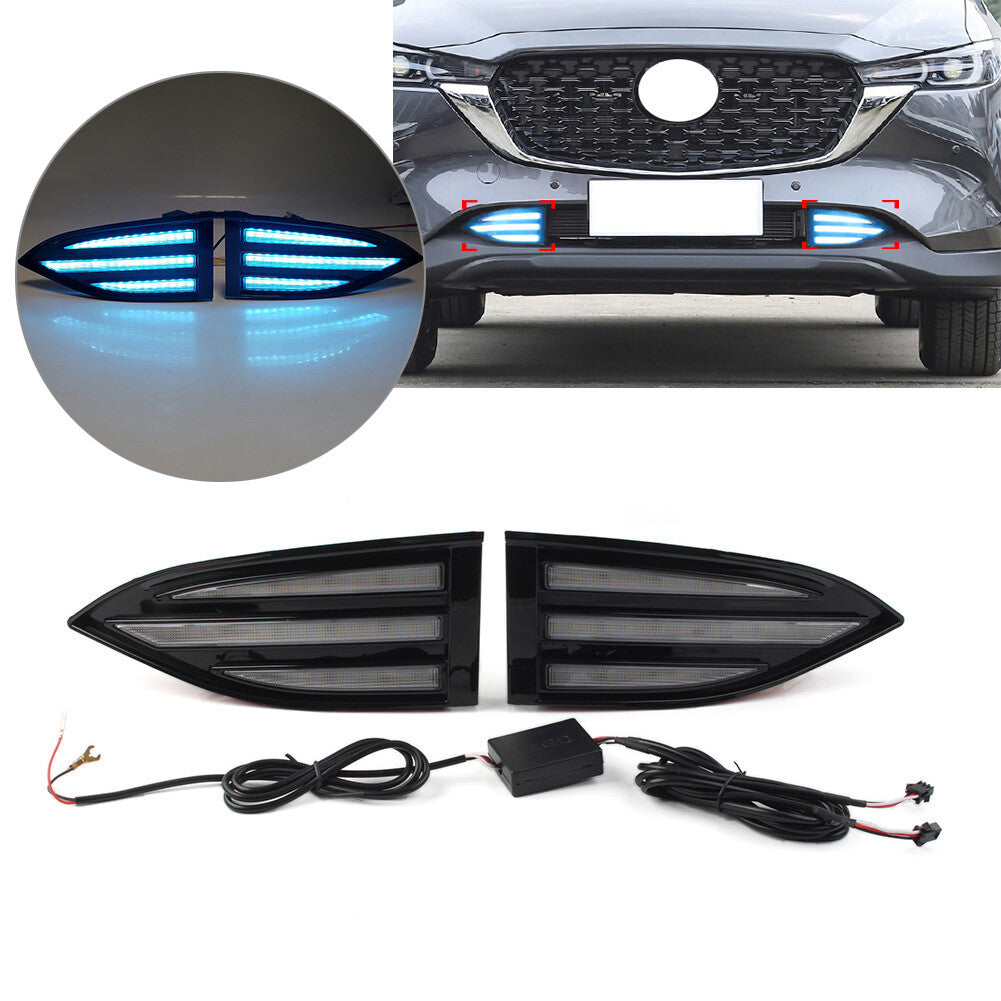 Light DRL Fog Lamp With Yellow Turn Signal Night Blue for Mazda CX-5 2022-2023