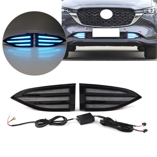 Light DRL Fog Lamp With Yellow Turn Signal Night Blue for Mazda CX-5 2022-2023