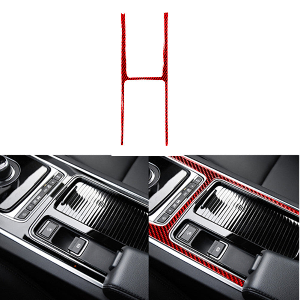 Red Carbon Fiber Gear Shift H Frame Cover Trim for Jaguar F-PACE XE XF 2016-20
