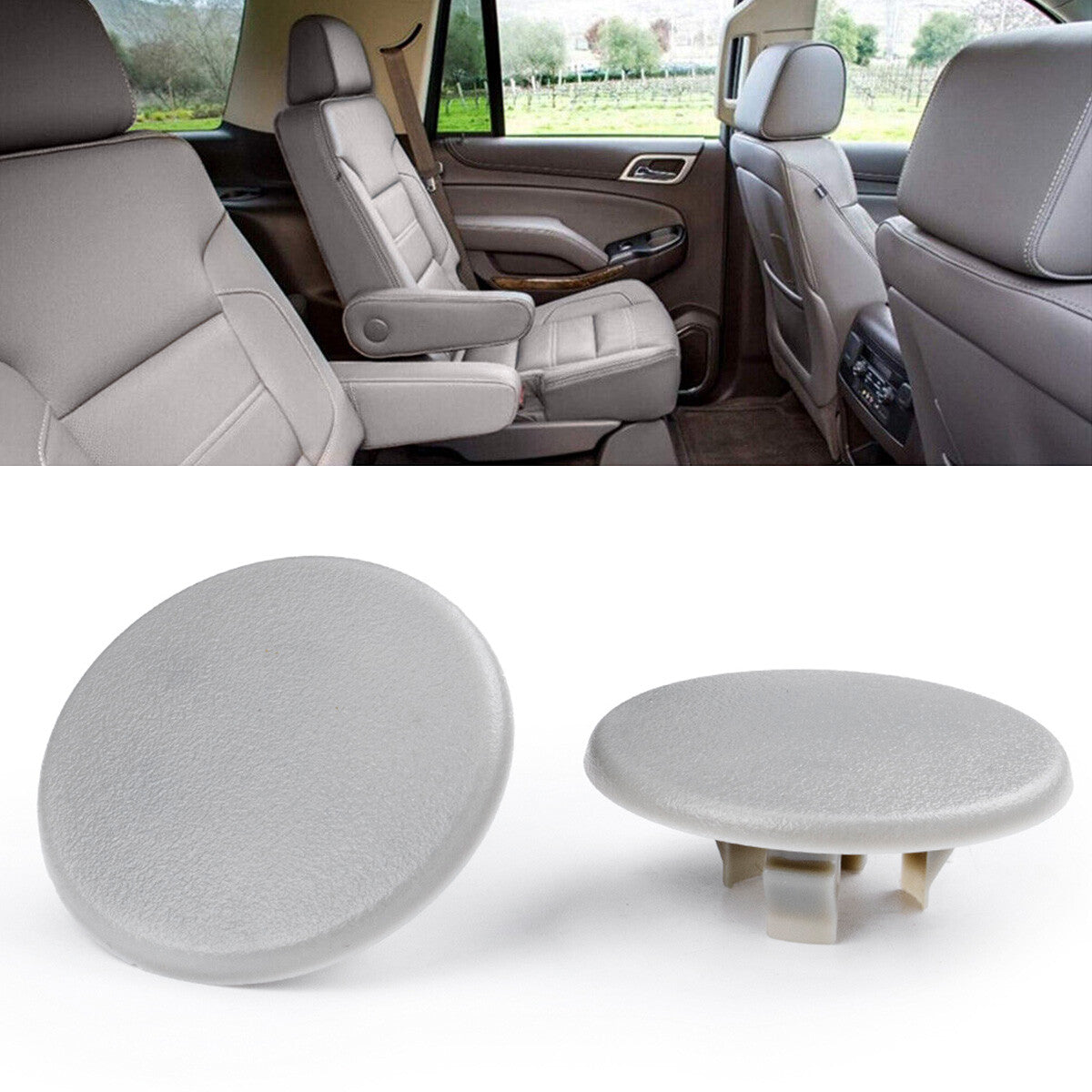 2X 15279689 For TAHOE for GMC for YUKON XL 2007-18 Rear Bucket Seats Armrest Cover Cap