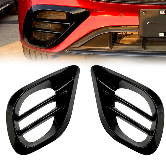 Front Bumper Fog Grill Air Vent Trim for Mercedes-Benz W213 E-Class 2020+ Black