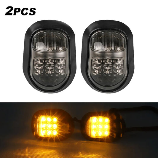 LED Flush Mount Turn Signal Light Flasher Indicators Blinker Amber Lighting 12V