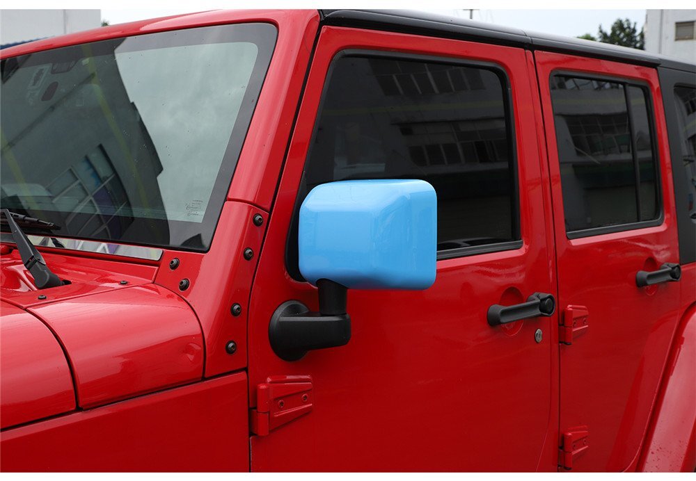 for Jeep for Wrangler JK 2007-2017 Side Rearview Mirror  Base Cover ABS Light Blue