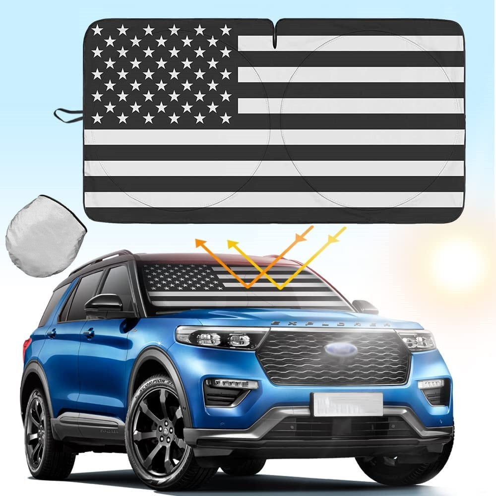 for Volkswagen Accessories US Flag Car Windshield Sun Shade Shield Cover Visor