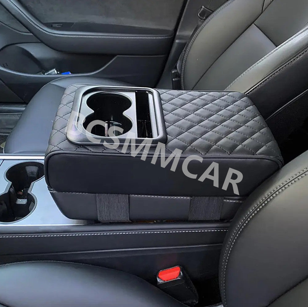 PU Leather Car Armrest Pad Cover Auto Center Console Box Cushion Mat Organizer