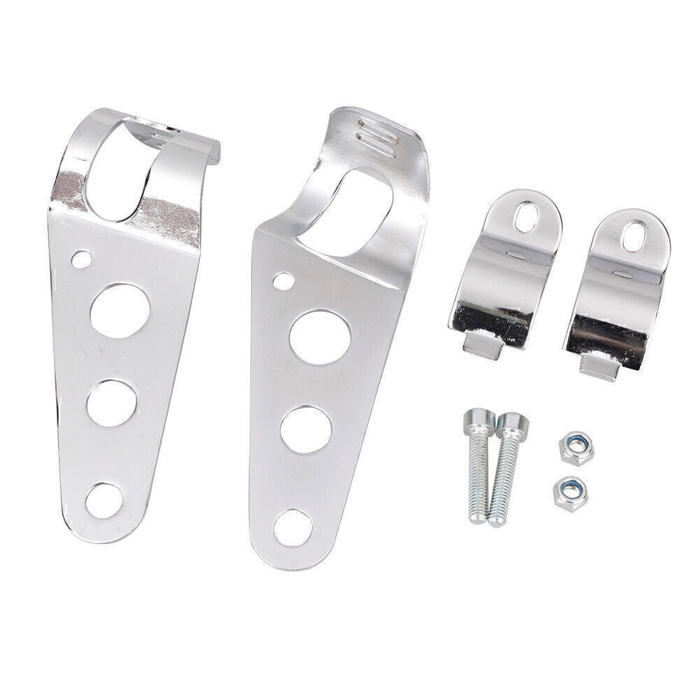 Headlight Mount Brackets Fork Ears Fit 28-38mm Fork Tubes Cafe Racer Motorcycle