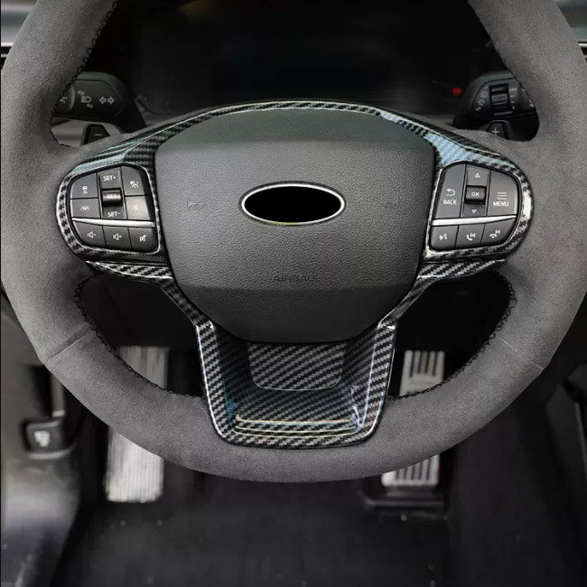 Carbon Fiber Car Steering Wheel Trim 2pcs  for ford  Explorer 2020-2025