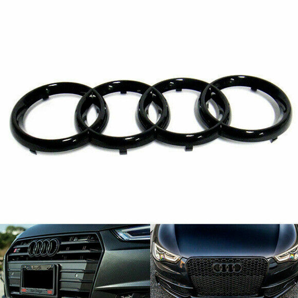 for Audi S5 Sportback Badge Ring Cover Front Grille Badge Gloss Black 2020 - 2022