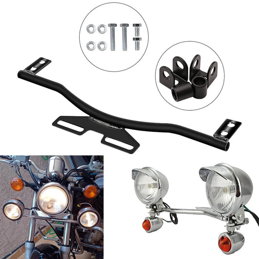 Universal Motorcycle Turn Signals Fog Auxiliary Light Mount Bar Bracket for Harley