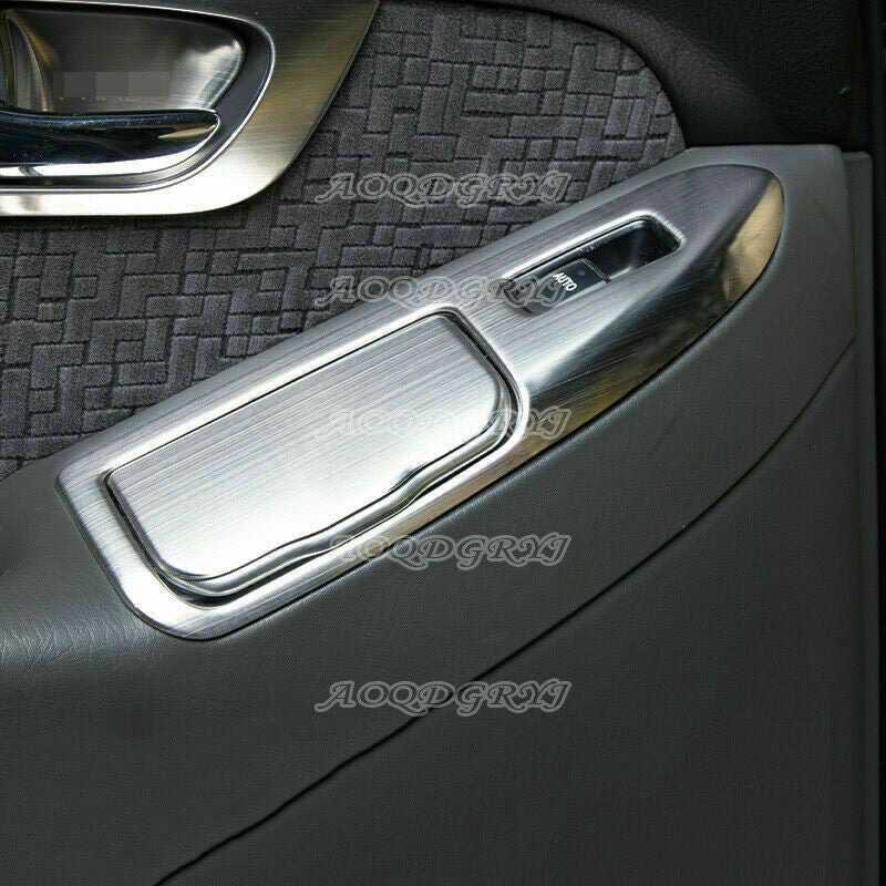 Silver Door Window Lock Switch Lift Cover Trim For 2003-09 for Toyota Prado 120