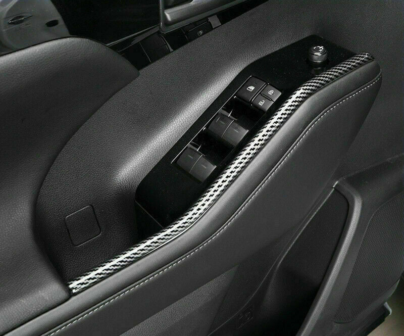 Carbon Fiber Inner Door Panel Trim Strips Cover for Toyota Highlander 2020-2023