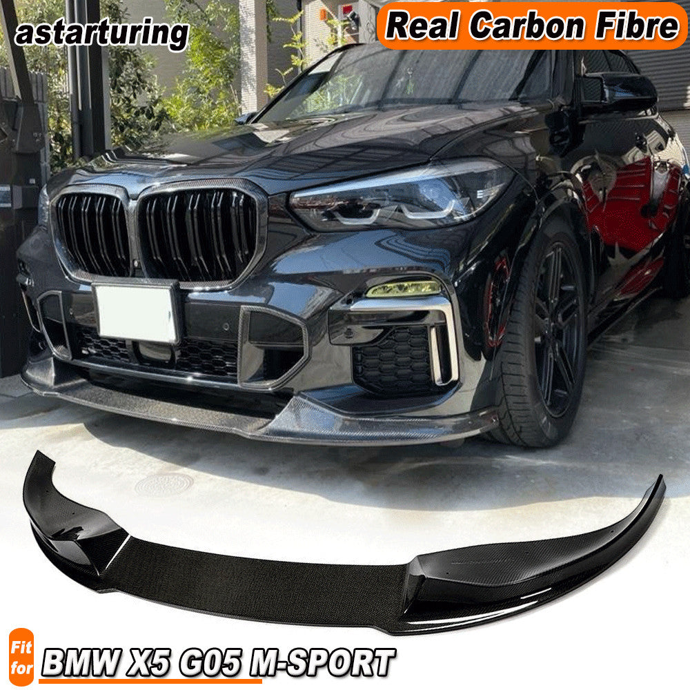 Fit for BMW X5 G05 M-SPORT 19-22 Real Carbon Fiber Front Bumper Lip Chin Spoiler
