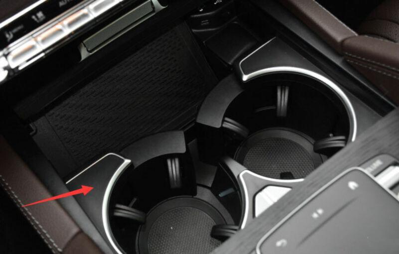 for Benz 2020-2022 GLE GLS Carbon Fiber Middle Console Water Cup Frame Trim 1PCS