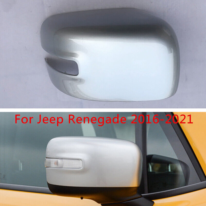 Silver RH Rearview Door Side Mirror Shell Cover Cap for Jeep Renegade 2016-2021