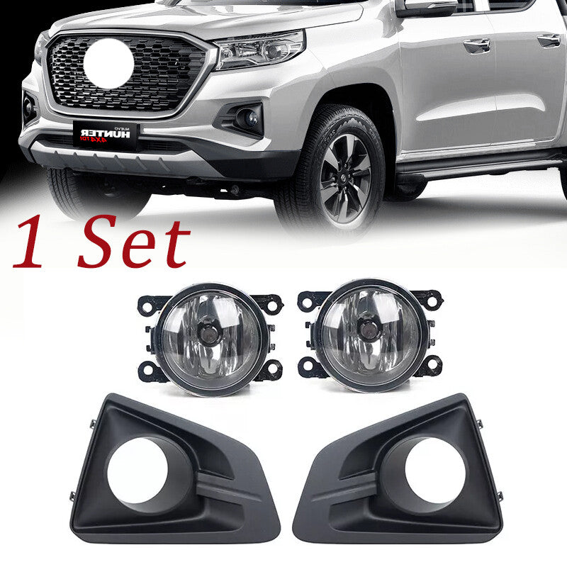 Pair Front Bumper Fog lamp + Fog lamp cover for Changan Hunter F70