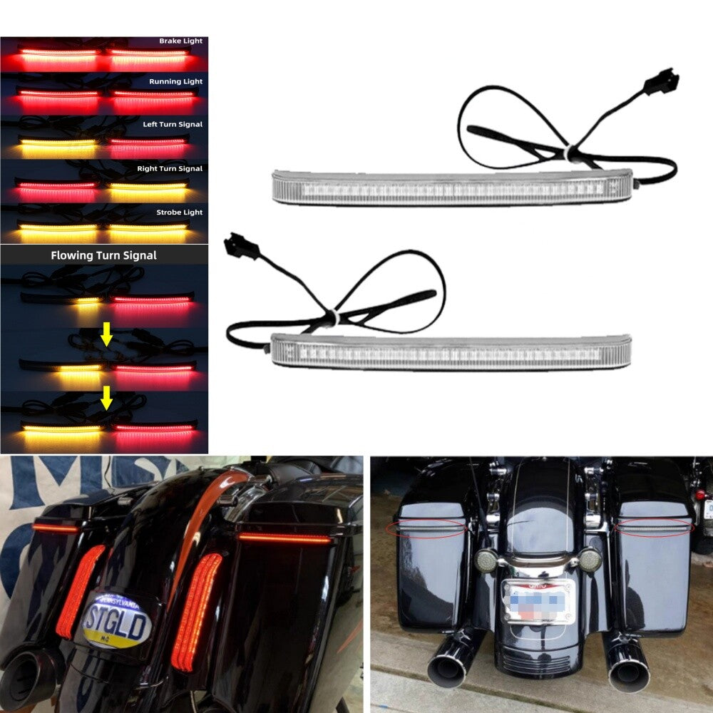 Motorcycle LED Saddlebag Tail Light Turn Signals Lamp Run Brake Light for Harley