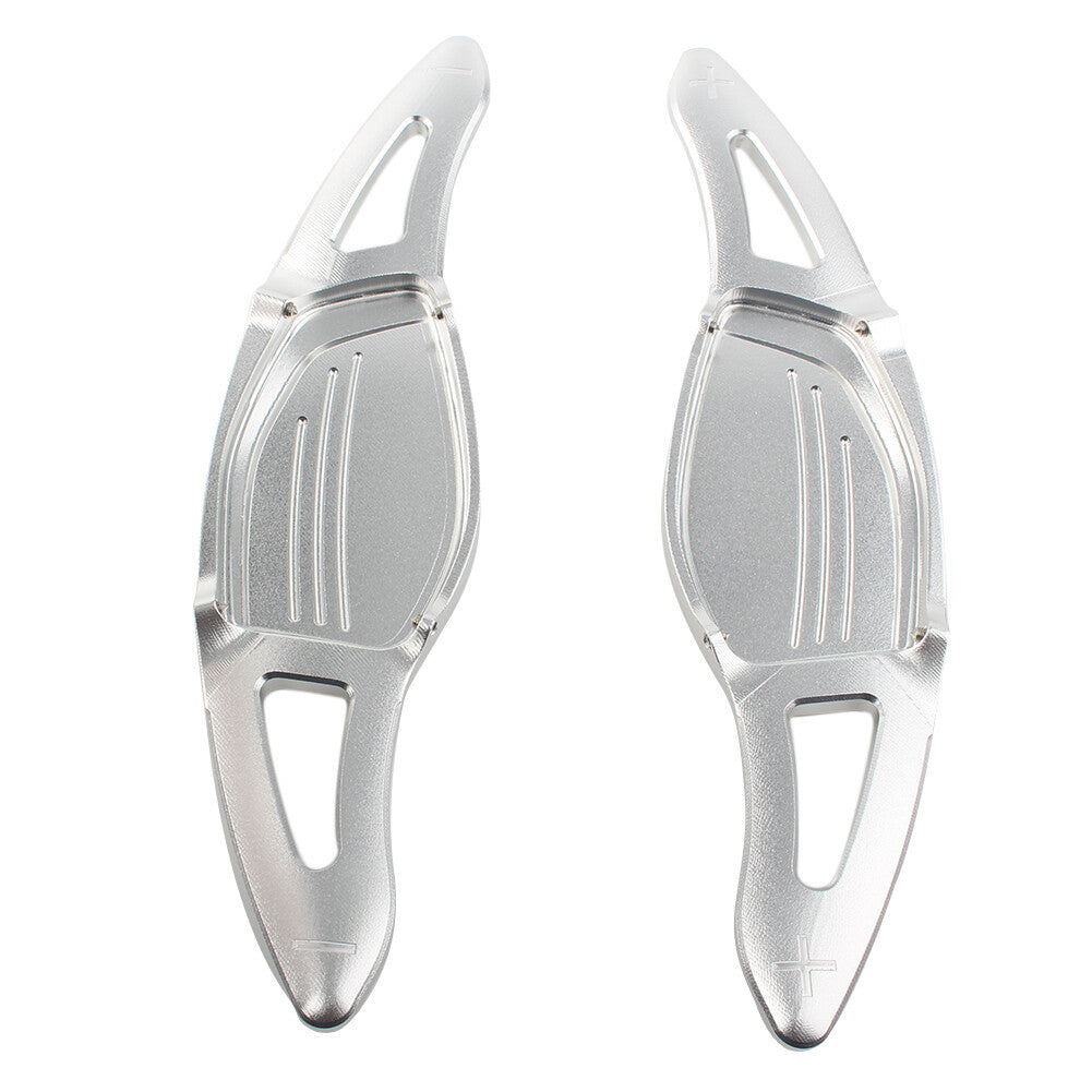 Silver Steering Wheel Paddle Shifter Cover Trim Fit for Audi R8 RS3 RS4 RS5 TT RS
