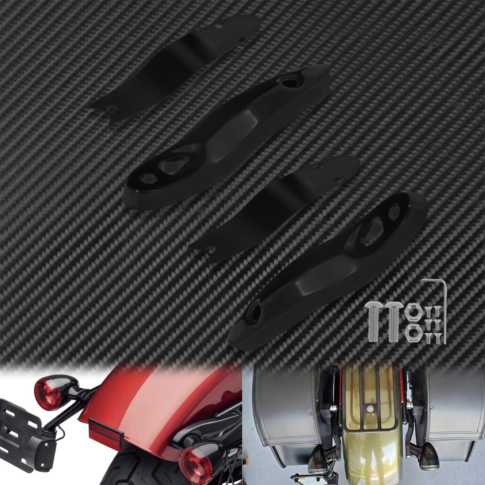 Rear Turn Signal License Plate Relocation Extension Kit Fit For Softail 2000-up
