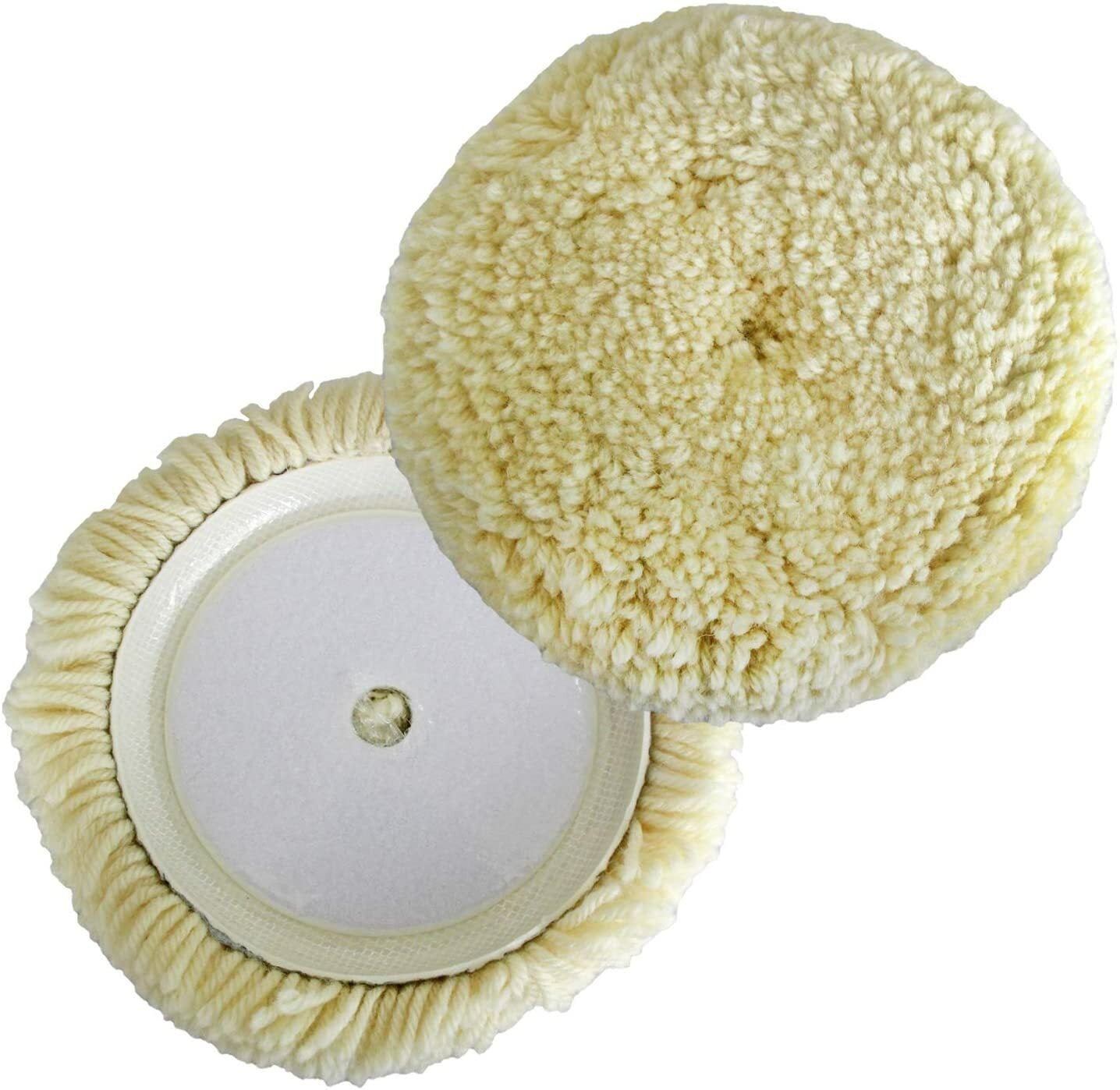 Polishing Pad Kit 3-in-1 100% Natural Wool Hook and Loop Handle Cushion Pads