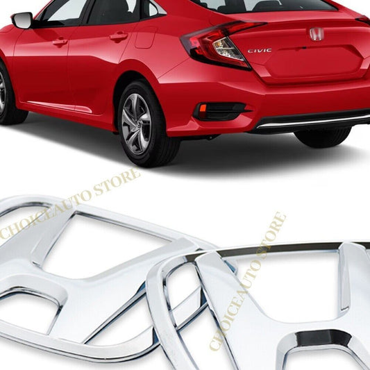 for Civic FC 2016 - 2021 Front Badge Sticker Decal Silver Badge Enhancement