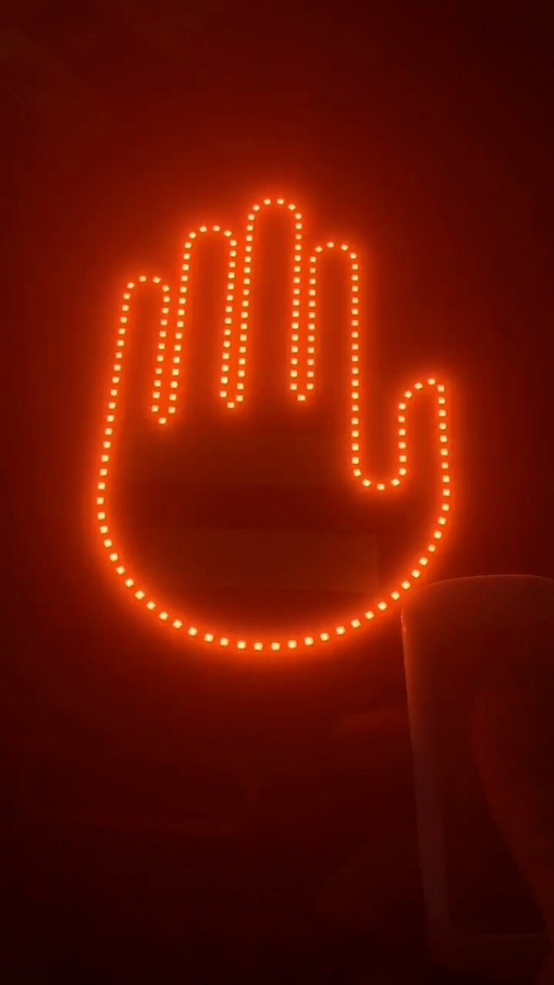Finger gesture light with remote control LED car rear window sign light