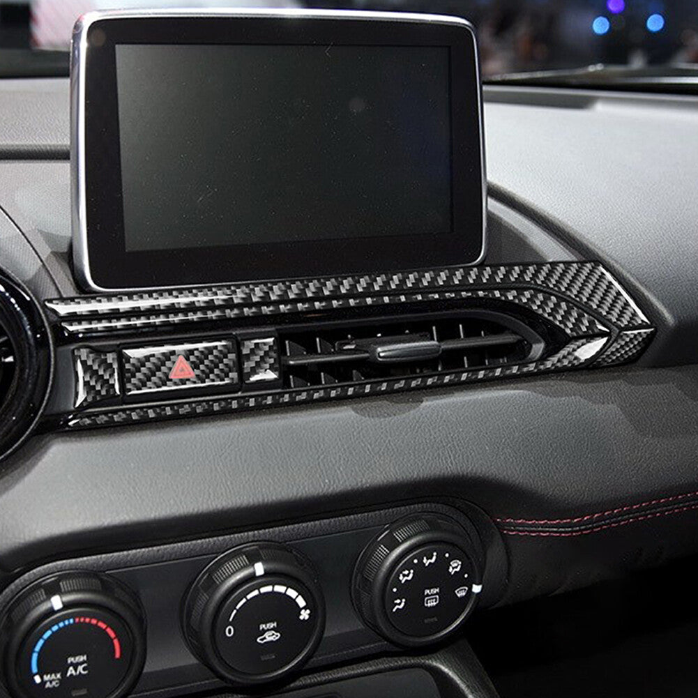 for Mazda MX-5 2016-2020 Carbon Fiber Interior Center Air Vent Outlet Cover Trim