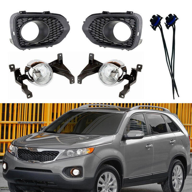 for KIA Sorento 2010 2011 2012 1Pair Front Bumper Fog Light Lamp Cover Connector