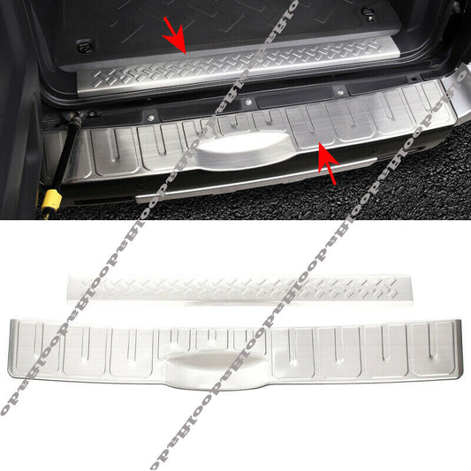 for Toyota FJ Cruiser 2007-2021 Silver titanium Rear Bumper Sill Plate Protector