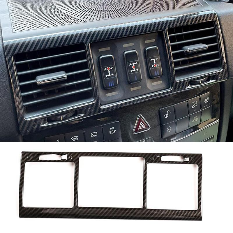 For G-Class W463 G500 G55 07-18 Carbon ABS Dashboard Center A/C Vent Cover Trim