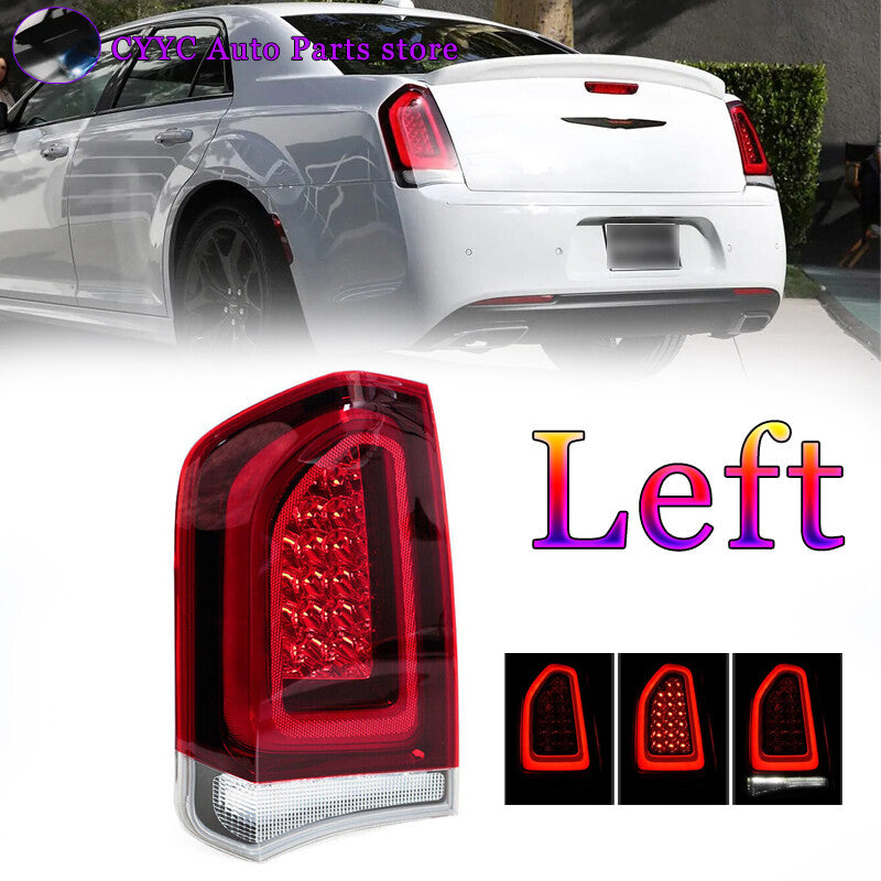 Left Black Tail Light LED Turn Signal Light for Chrysler 300 2015-2023