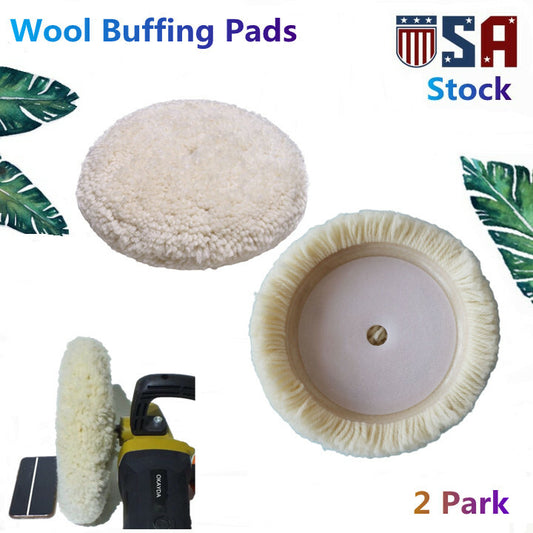 Polishing Pad Cushion 6 inch 2-Piece 100% Natural Wool Hook Cushion Suitable for Cars